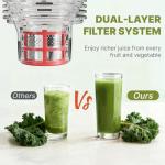 Cold Press Juicer with Wide Feed Chute