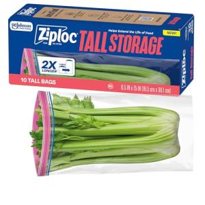 Ziploc Tall Food Storage Bags - 10 Pack
