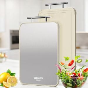 Double-Sided Stainless Steel Cutting Board 15.8" x 10.2