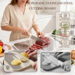 Double-Sided Stainless Steel Cutting Board 15.8" x 10.2