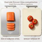 Double-Sided Stainless Steel Cutting Board 15.8" x 10.2