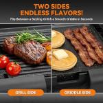 Indoor Electric Griddle and Grill with Removable Plate