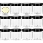 4 Oz BPA-Free Plastic Jars with Lids (12 Pack)