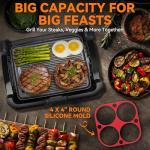 Indoor Electric Griddle and Grill with Removable Plate