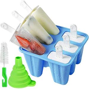 Silicone Popsicle Molds - 6 Reusable Ice Pop Makers