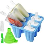 Silicone Popsicle Molds - 6 Reusable Ice Pop Makers