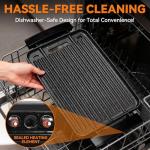 Indoor Electric Griddle and Grill with Removable Plate