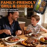 Indoor Electric Griddle and Grill with Removable Plate