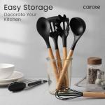 Carote 10-Piece Silicone Utensil Set with Wooden Handles
