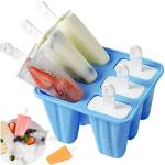Silicone Popsicle Molds - 6 Reusable Ice Pop Makers