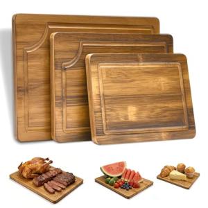 Aiwosana Bamboo Cutting Boards Set - 3 Pack