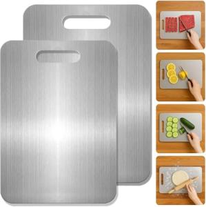 Titanium Stainless Steel Cutting Board Set of 2