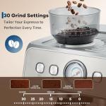 Stainless Steel Coffee Machine with Built-in Grinder
