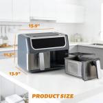 KMFurnila Dual Basket 9.5QT Air Fryer