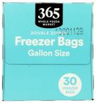 Gallon Freezer Bags, Double Zipper, 30 Count