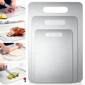 Stainless Steel Cutting Board Set - 3 Pieces