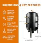 Realcook 20.5 Inch Vertical Charcoal Smoker Grill