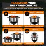 Realcook 20.5 Inch Vertical Charcoal Smoker Grill