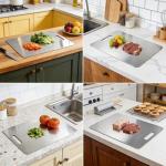 Stainless Steel Cutting Board Set - 3 Pieces