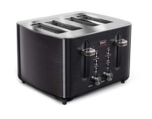 Crux Black Stainless Steel 4-Slice Toaster
