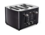 Crux Black Stainless Steel 4-Slice Toaster