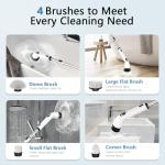 TUYU Cordless Electric Spin Bathroom Scrubber with LCD Display