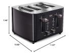 Crux Black Stainless Steel 4-Slice Toaster