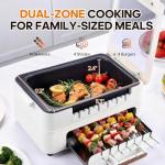 MIOAOTCE 3-in-1 Smokeless Indoor Electric Grill
