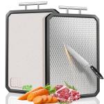 Double-Sided Stainless Steel Cutting Board with Juice Groove
