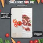Double-Sided Stainless Steel Cutting Board with Juice Groove
