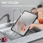 Double-Sided Stainless Steel Cutting Board with Juice Groove