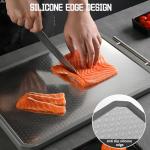 Double-Sided Stainless Steel Cutting Board with Juice Groove