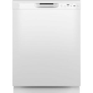 GE 55 dBA White Front Control Dishwasher