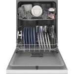 GE 55 dBA White Front Control Dishwasher