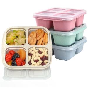 4 Pack Divided Snack Containers for Meal Prep