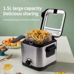 Electric Immersion Fryer with Removable Basket and Lid
