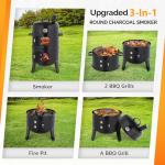 ROVSUN 18 Inch Multi-Layer Charcoal Smoker Grill