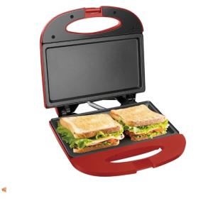 Bene Casa Red Nonstick Flat Grill Sandwich Maker
