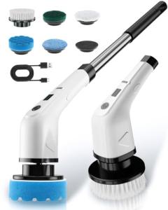 Cordless Electric Spin Scrubber with 6 Brush Heads
