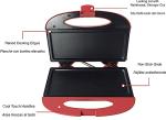 Bene Casa Red Nonstick Flat Grill Sandwich Maker