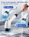 Cordless Electric Spin Scrubber with 6 Brush Heads