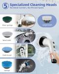 Cordless Electric Spin Scrubber with 6 Brush Heads