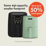 Bella 4Qt Slim Air Fryer with Adjustable Temperature