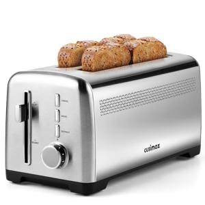 CUSIMAX 4 Slice Extra-Long Toaster with 9 Settings