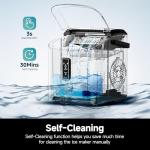 Portable Ice Maker with Self-Cleaning and Carry Handle