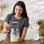 Wooden Hand-Crank Butter Churn Kit