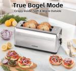 CUSIMAX 4 Slice Extra-Long Toaster with 9 Settings