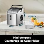 Portable Ice Maker with Self-Cleaning and Carry Handle