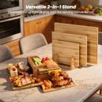 Maxboro Bamboo Cutting Board Set with Stand