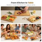 Maxboro Bamboo Cutting Board Set with Stand